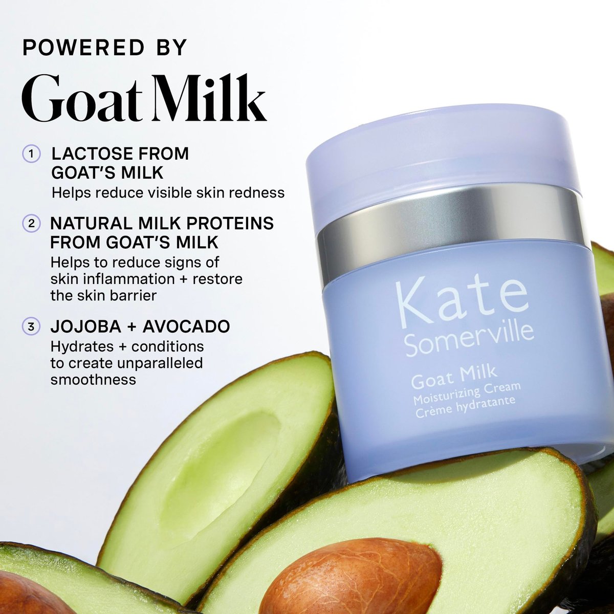 Kate Somerville Goat Milk Moisturizing Cream – Deeply Hydrating Daily Face Moisturizer for Dry, Tight, and Sensitive Skin, 1.7 Fl Oz Avelisse