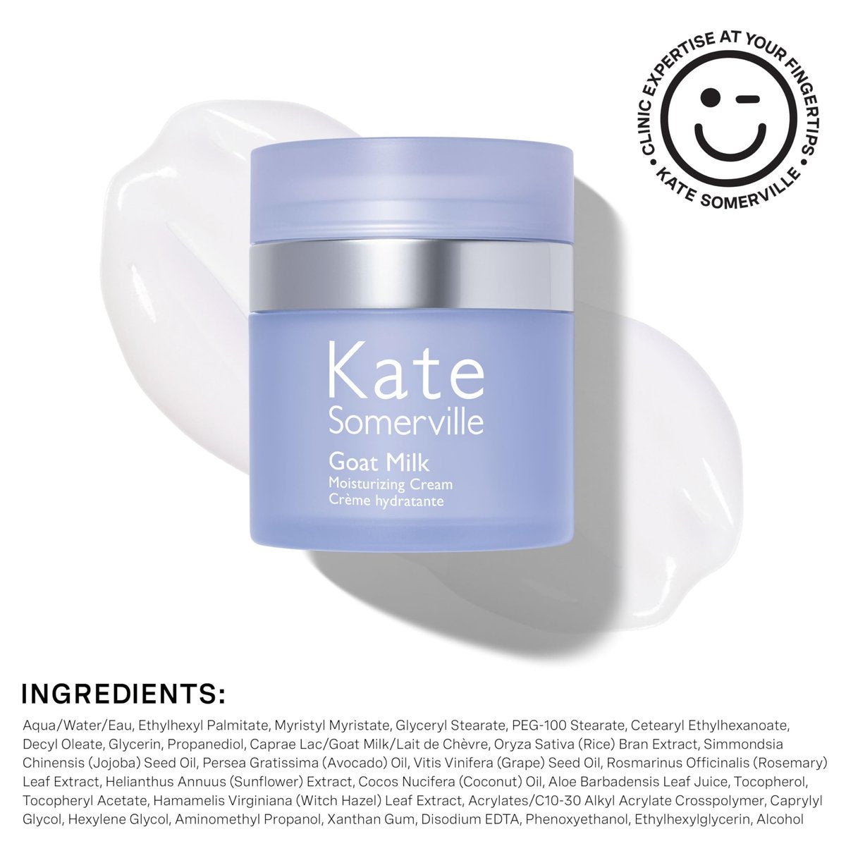 Kate Somerville Goat Milk Moisturizing Cream – Deeply Hydrating Daily Face Moisturizer for Dry, Tight, and Sensitive Skin, 1.7 Fl Oz Avelisse