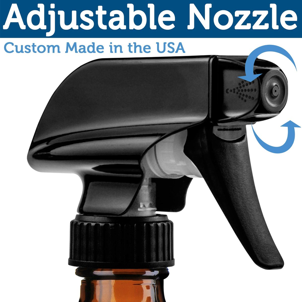 Sally's Organics Empty Amber Glass Spray Bottles - 2 Pack - Large 16oz Refillable Bottles with Durable Nozzle - Fine Mist/Stream Setting Avelisse
