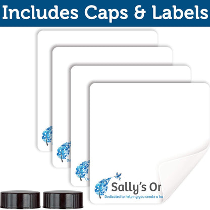 Sally's Organics Empty Amber Glass Spray Bottles - 2 Pack - Large 16oz Refillable Bottles with Durable Nozzle - Fine Mist/Stream Setting Avelisse