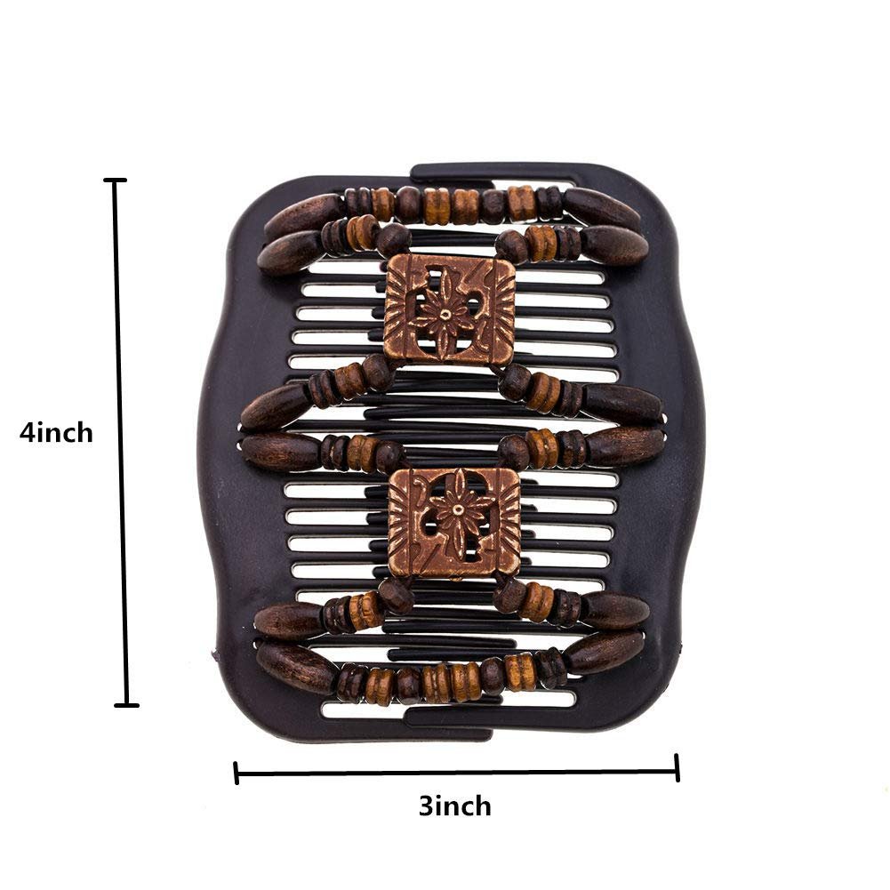 LOVEF Thick Hair Clip Combs – 5-Pack Bun Maker for Women, Waterproof Wood Hair Accessories for Long & Short Hair - görsel 5