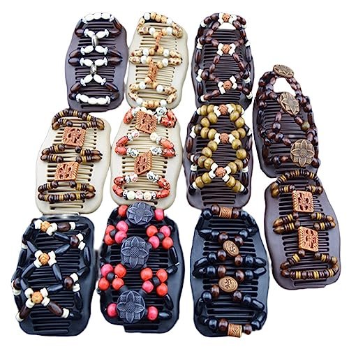 LOVEF Thick Hair Clip Combs – 5-Pack Bun Maker for Women, Waterproof Wood Hair Accessories for Long & Short Hair - görsel 2