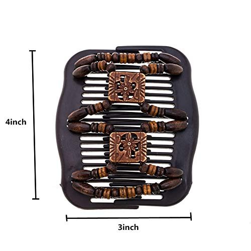 LOVEF Thick Hair Clip Combs – 5-Pack Bun Maker for Women, Waterproof Wood Hair Accessories for Long & Short Hair - görsel 6