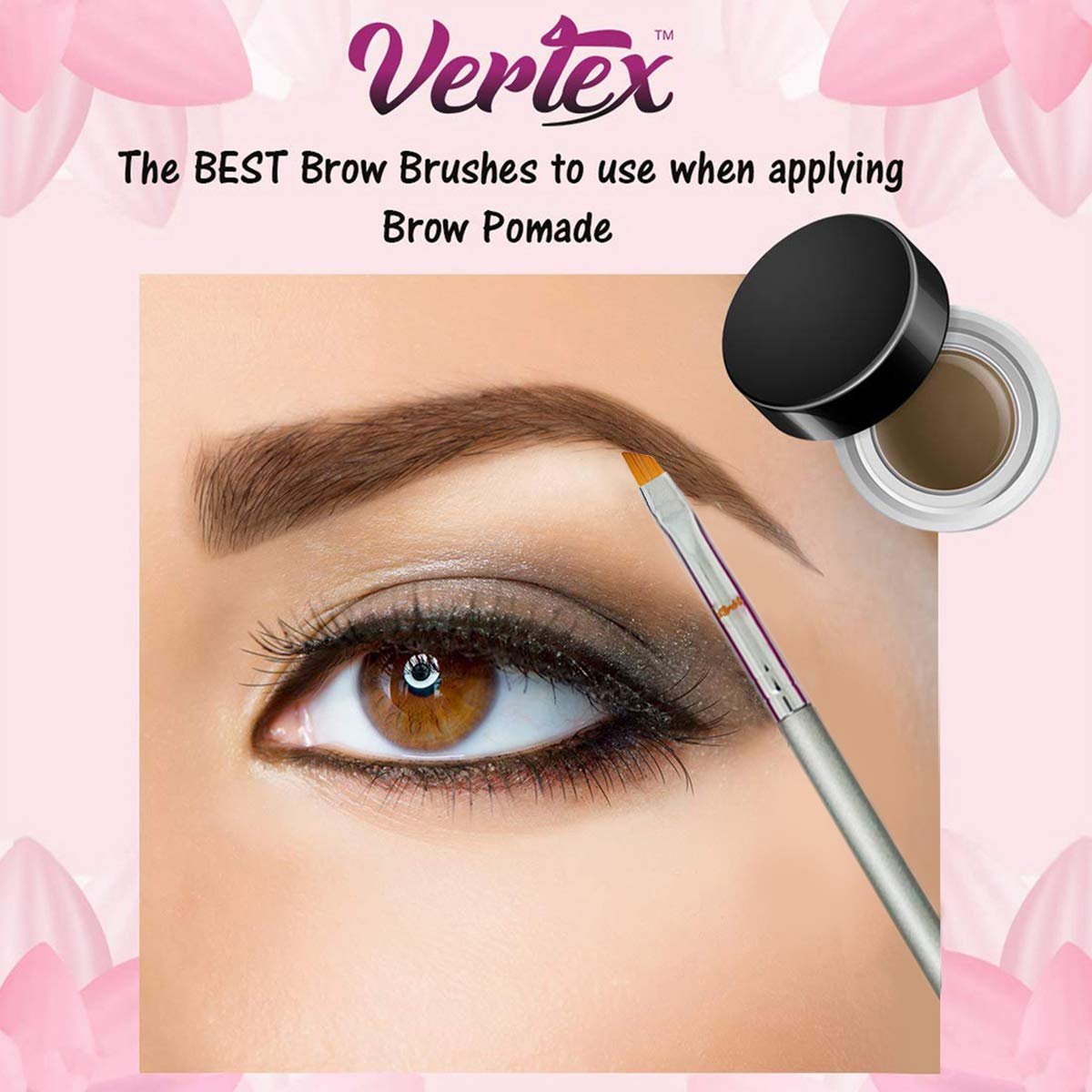 Vertex Eyebrow Brush Kit – Thin Angled Eye Brow Concealer & Contour Brush with Spoolie – 4 Piece Set for Filling, Shaping, and Defining Arches - görsel 3