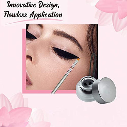 Vertex Fine Angled Eyeliner Brush Set - 4 Pack Precision Liquid & Gel Liner Applicator for Winged Cat Eye Looks