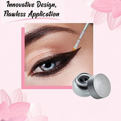 Vertex Fine Angled Eyeliner Brush Set - 4 Pack Precision Liquid & Gel Liner Applicator for Winged Cat Eye Looks