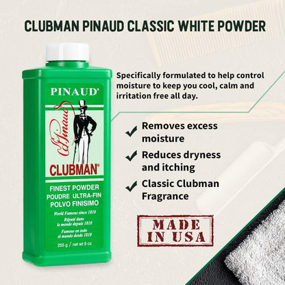 Clubman Pinaud Finest Powder - 9 oz (255 g) Talc-Free Body Powder