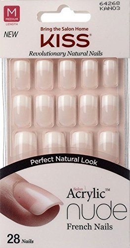 KISS Salon Acrylic Nude Nails - Cashmere (KAN03) - Medium Length, 28 Count - görsel 1