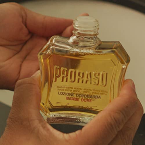 Proraso After Shave Lotion – Sandalwood Oil & Shea Butter – Moisturizing & Nourishing After Shave Splash for Coarse Beards or Hard – Premium Italian Shaving for Men – 3.4 oz - görsel 8