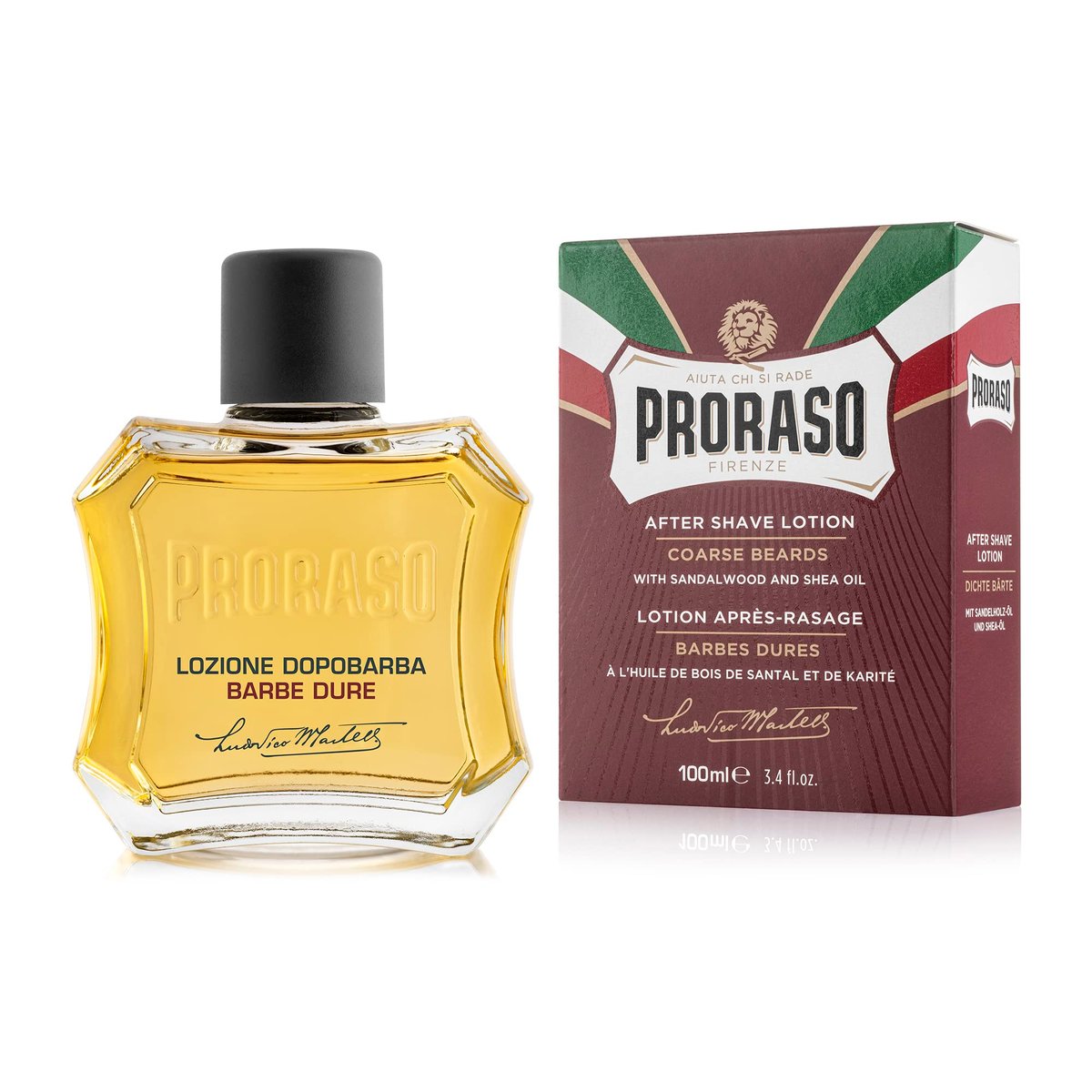 Proraso After Shave Lotion – Sandalwood Oil & Shea Butter – Moisturizing & Nourishing After Shave Splash for Coarse Beards or Hard – Premium Italian Shaving for Men – 3.4 oz - görsel 1