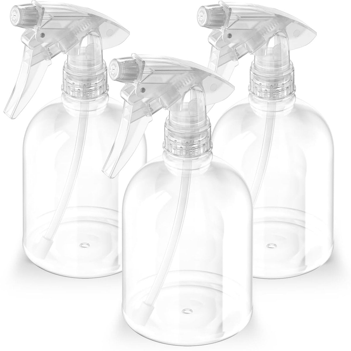 Bar5F Empty Clear Spray Bottle Adjustable Head Sprayer from Fine to Stream, Natural, 16 Oz, Pack of 3 Avelisse