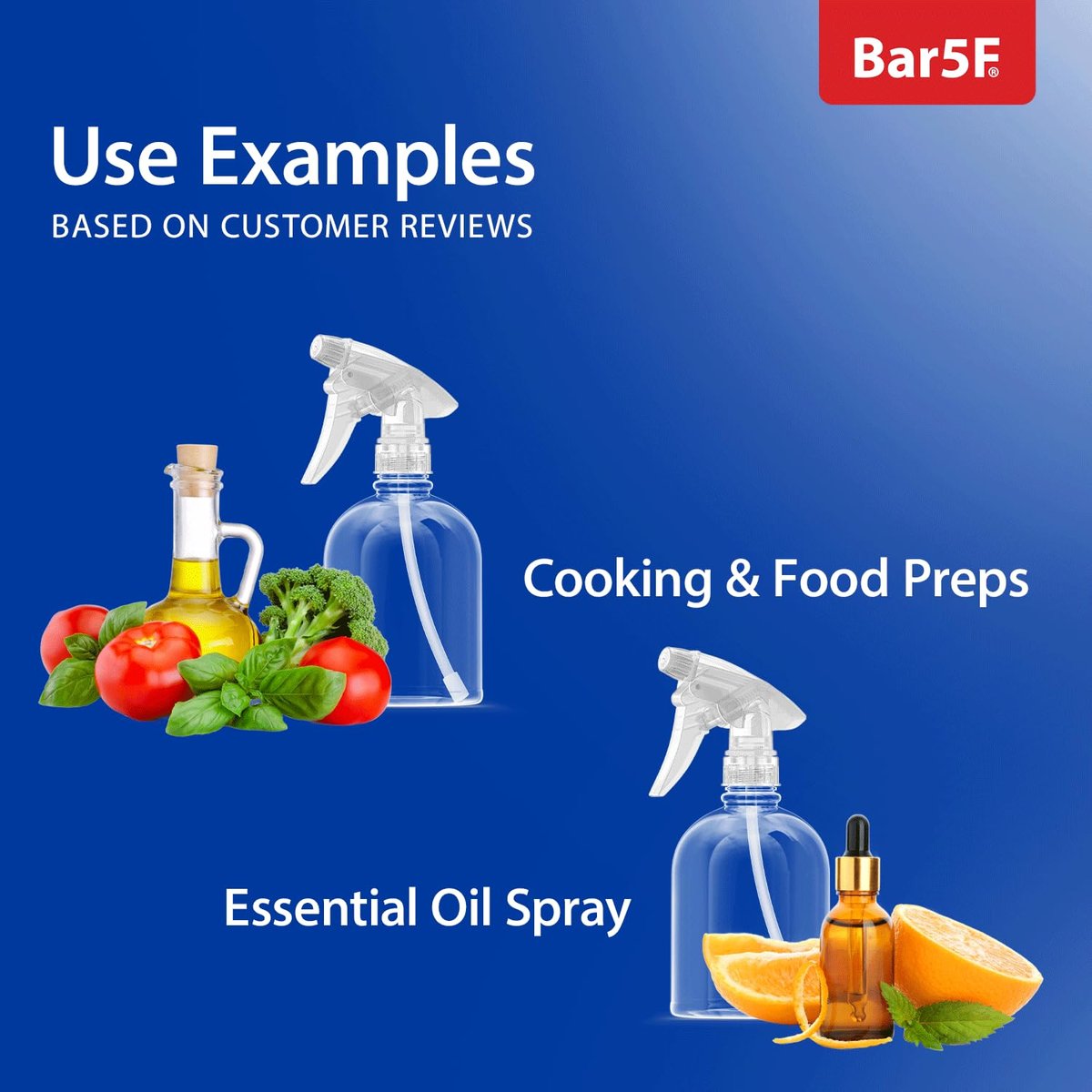 Bar5F 16 oz Plastic Spray Bottle – Leak Proof, Adjustable Mist to Stream, Heavy Duty for Hair Salons, Cleaning, Cooking & Spas - görsel 11