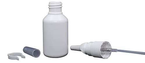 Snoot! 2-Pack 30ml (1 oz) Nasal Spray Bottle Mist Sprayer - Empty Refillable White Plastic Spray Bottles - Reusable Sprayer for Nasal Cleanser & Other Medications Avelisse