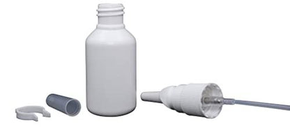 Snoot! 2-Pack 30ml (1 oz) Nasal Spray Bottle Mist Sprayer - Empty Refillable White Plastic Spray Bottles - Reusable Sprayer for Nasal Cleanser & Other Medications Avelisse