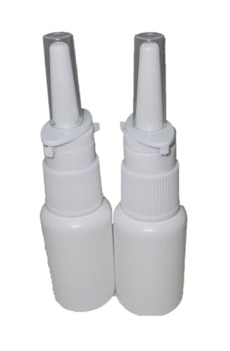 Snoot! 2-Pack 30ml (1 oz) Nasal Spray Bottle Mist Sprayer - Empty Refillable White Plastic Spray Bottles - Reusable Sprayer for Nasal Cleanser & Other Medications Avelisse