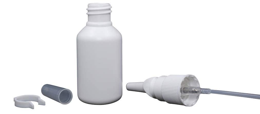Snoot! 2-Pack 30ml (1 oz) Nasal Spray Bottle Mist Sprayer - Empty Refillable White Plastic Spray Bottles - Reusable Sprayer for Nasal Cleanser & Other Medications Avelisse