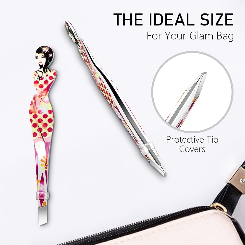 Professional Slant Tip Eyebrow Tweezers Set - 6 Pack Stainless Steel Hair Removal Tool for Bikini & Brow Grooming by Pinkiou - görsel 11