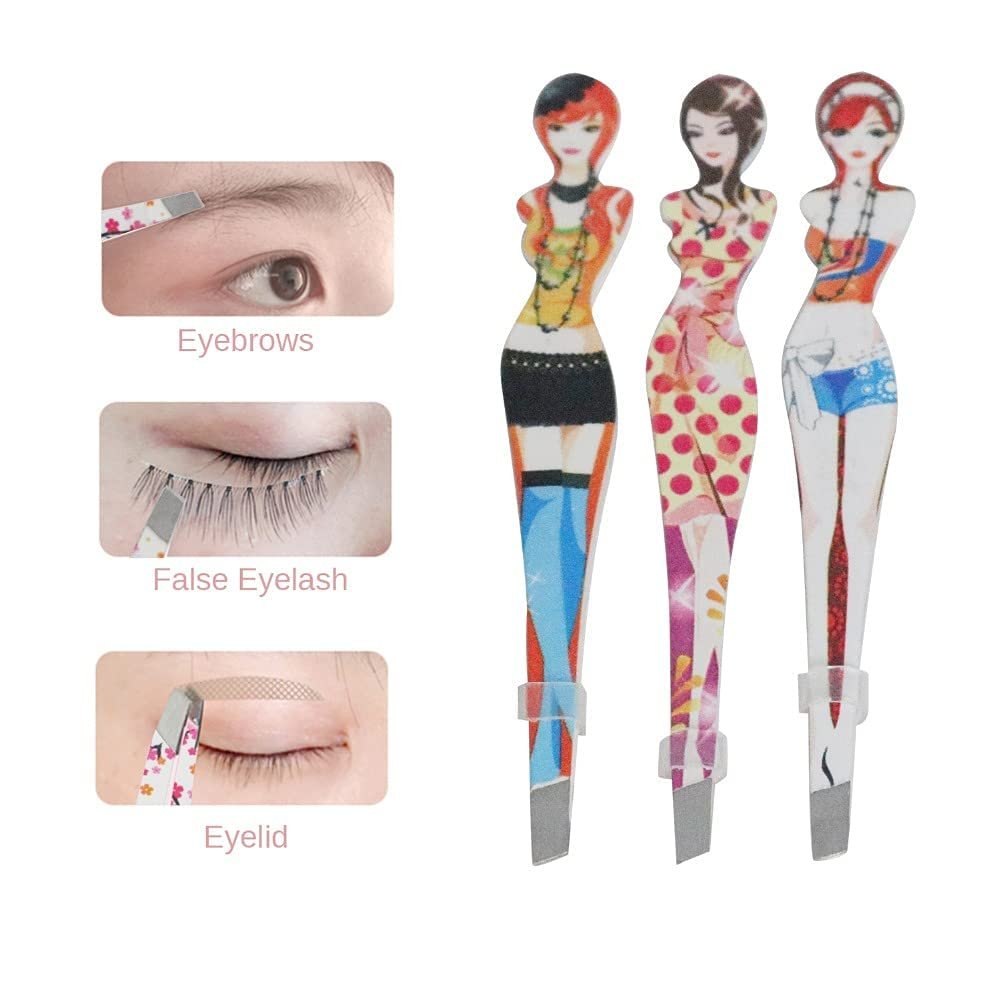 Professional Slant Tip Eyebrow Tweezers Set - 6 Pack Stainless Steel Hair Removal Tool for Bikini & Brow Grooming by Pinkiou - görsel 13