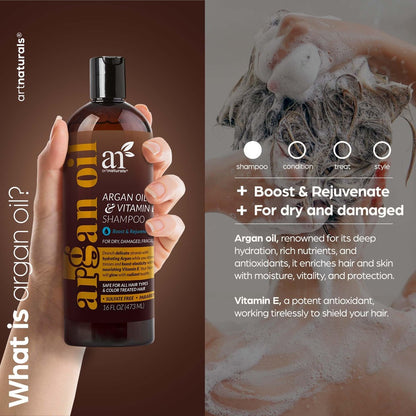 artnaturals Argan Hair Growth Shampoo - Sulfate Free, Biotin & Keratin Infused for Thinning Hair - 16 oz Avelisse