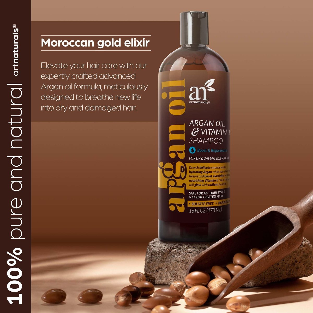 artnaturals Argan Hair Growth Shampoo - Sulfate Free, Biotin & Keratin Infused for Thinning Hair - 16 oz Avelisse