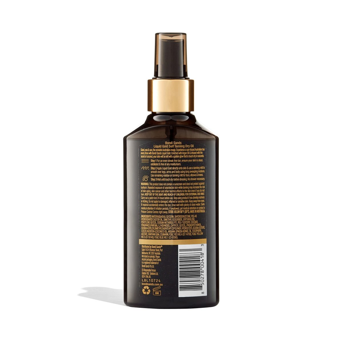 Bondi Sands Liquid Gold Self Tanning Dry Oil – Hydrating, Quick Drying, Natural Golden Look, 5.07 oz Avelisse
