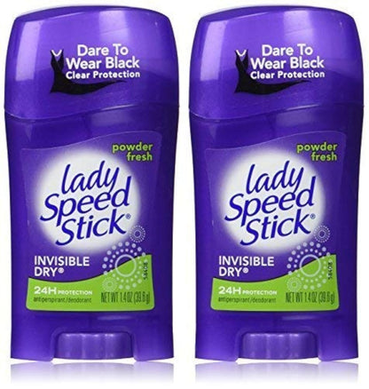 Lady Speed Stick Invisible Dry Powder Fresh Antiperspirant Deodorant, 1.4 oz (2-Pack)