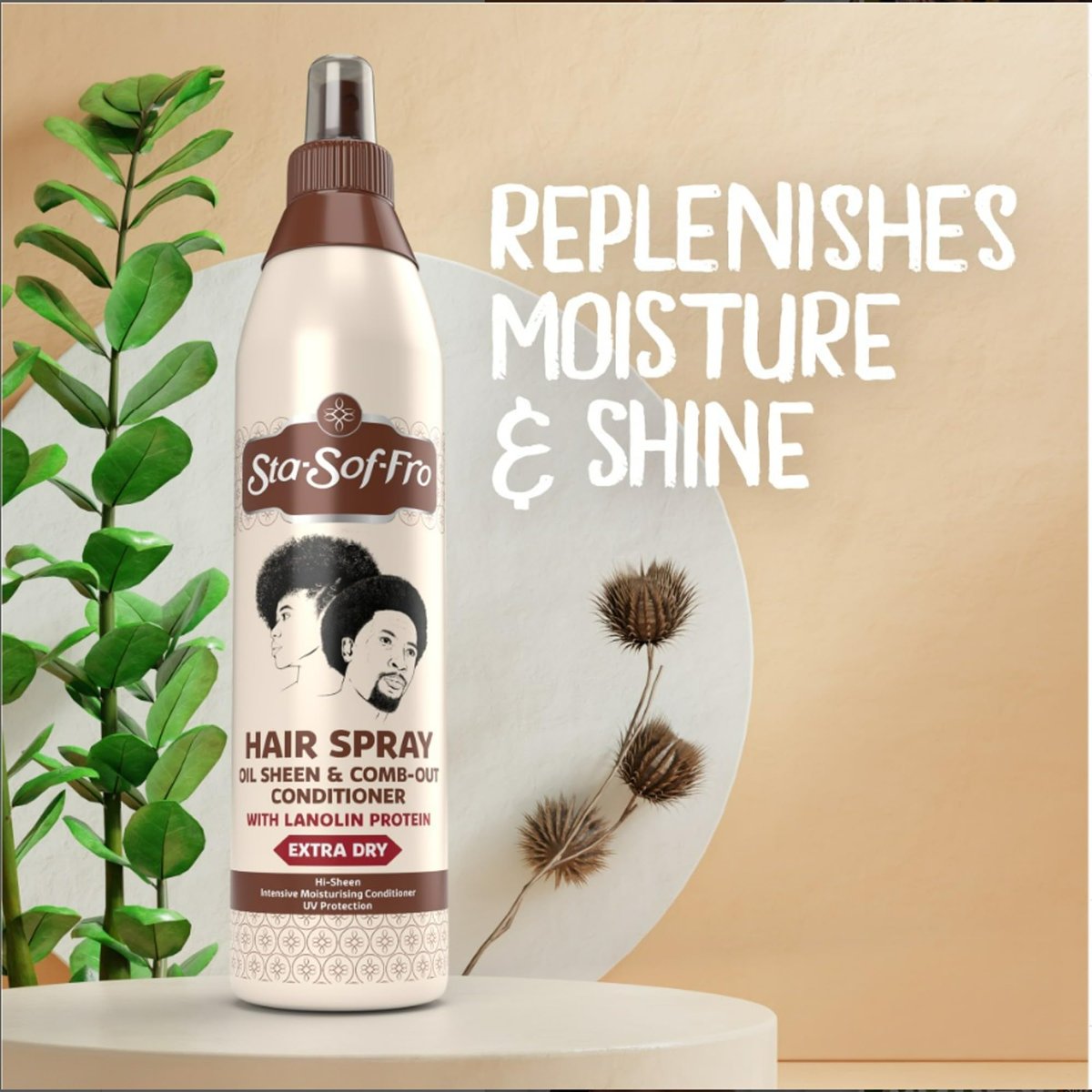 Sta Sof Fro Extra Dry Hair and Scalp Spray - 16 oz (500 mL) - Moisturizing Sheen Spray for Natural Hair Avelisse