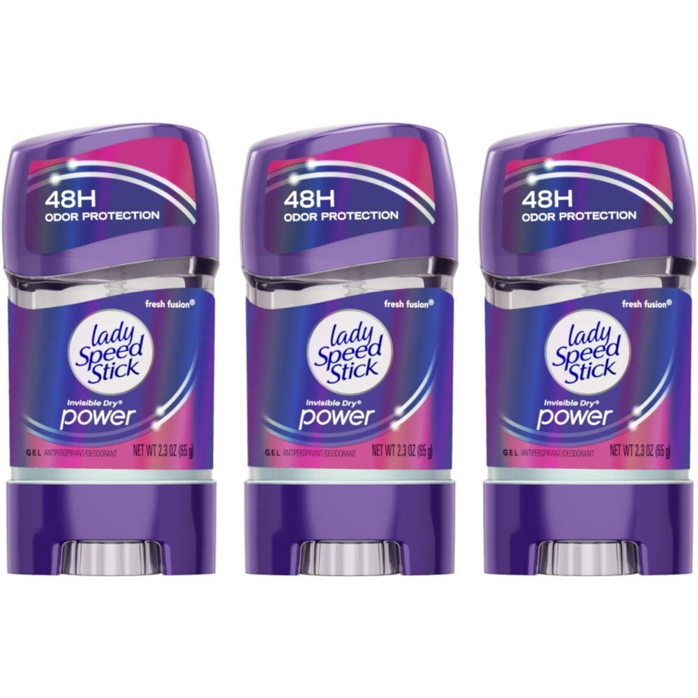 Lady Speed Stick 48HR Antiperspirant Deodorant Gel Fresh Fusion - 2.30 oz (Pack of 3) - görsel 1