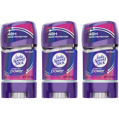 Lady Speed Stick 48HR Antiperspirant Deodorant Gel Fresh Fusion - 2.30 oz (Pack of 3)