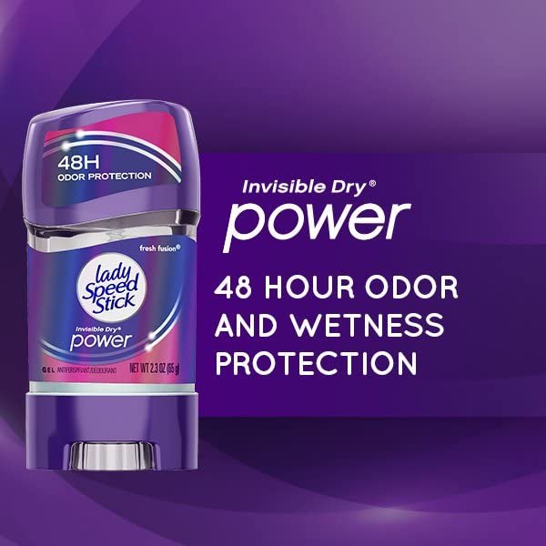 Lady Speed Stick 48HR Antiperspirant Deodorant Gel Fresh Fusion - 2.30 oz (Pack of 3) - görsel 6