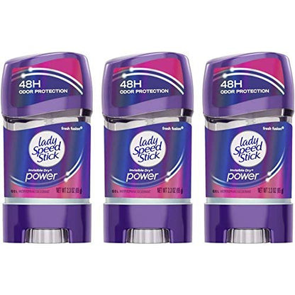 Lady Speed Stick 48HR Antiperspirant Deodorant Gel Fresh Fusion - 2.30 oz (Pack of 3)