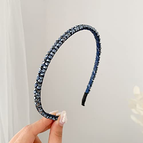 Ruihfas 6 Pack Crystal Headbands for Women - Double Row Rhinestone Narrow Hair Hoops, Glitter Bling Wedding Party Hair Accessories, Thin Skinny Headband Set - görsel 18