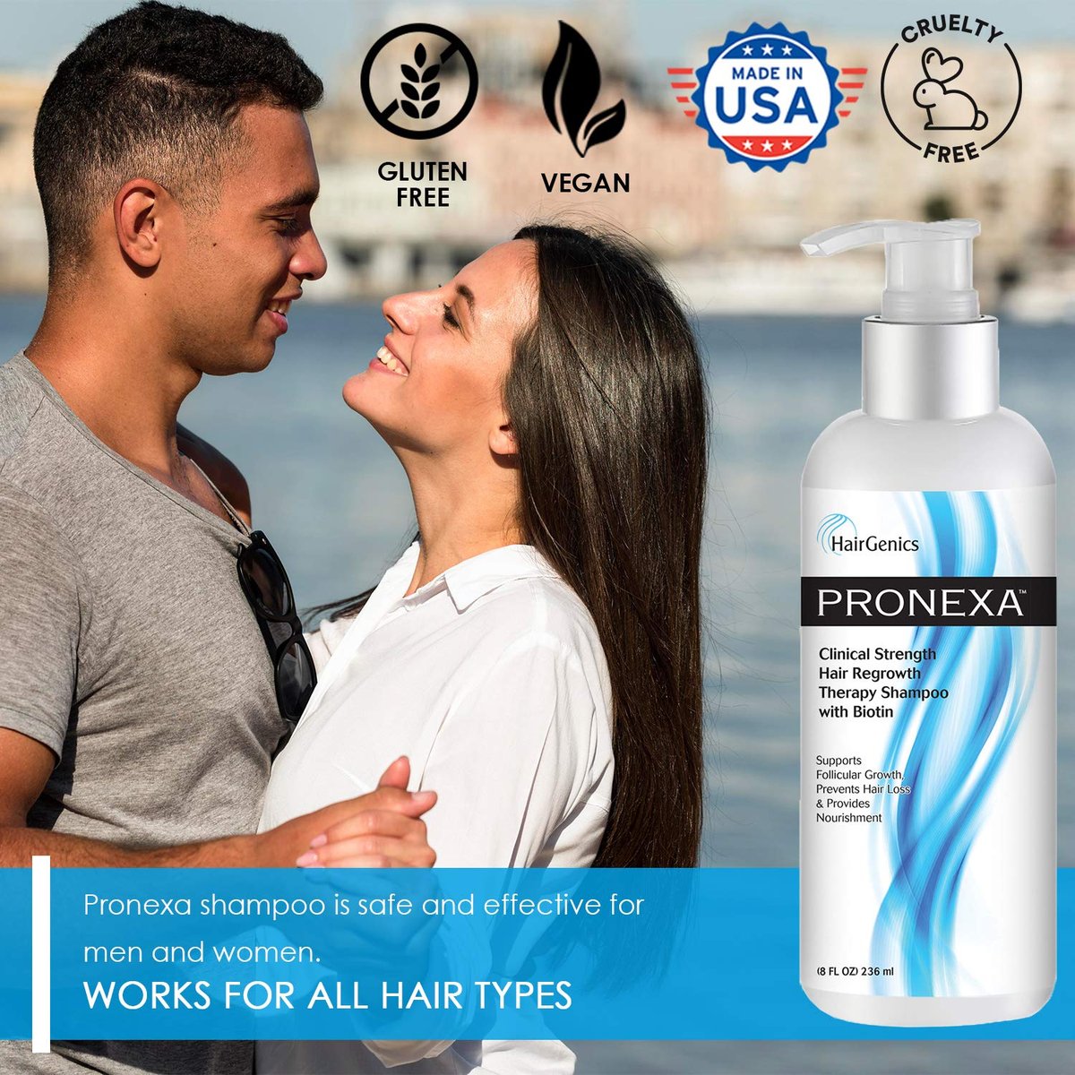 Pronexa Clinical Strength Hair Growth & Regrowth Therapy Shampoo with Biotin, Collagen & DHT Blockers for Thinning Hair, 8 fl. oz. Avelisse