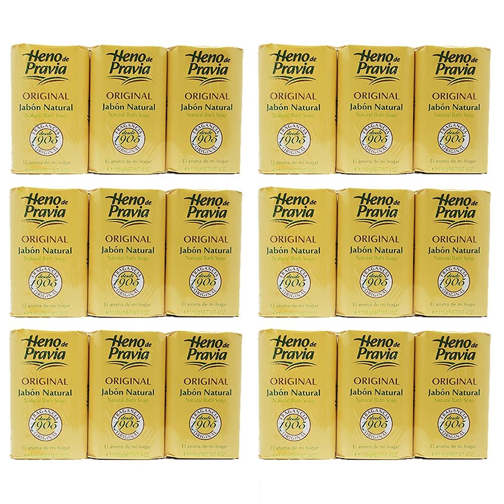 Heno de Pravia Natural Bath Soap - 18 Count Pack for Gentle, Moisturizing Cleansing Avelisse