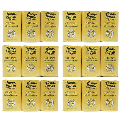 Heno de Pravia Natural Bath Soap - 18 Count Pack for Gentle, Moisturizing Cleansing Avelisse