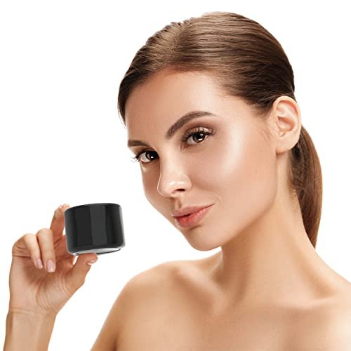 Houseables 2 Oz Black Plastic Jars with Lids – 24-Pack Empty Cosmetic Containers for Body Butter, Cream, Makeup, Travel Avelisse