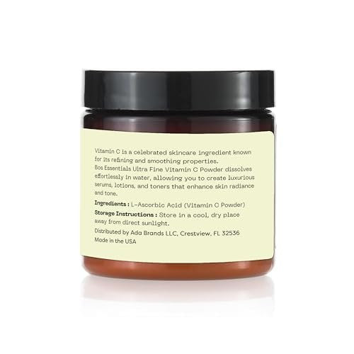 Bos Essentials Ultra Fine Vitamin C Powder – 100% Pure Ascorbic Acid, Non-GMO, Cosmetic-Grade, DIY Serum & Cream Base - görsel 7