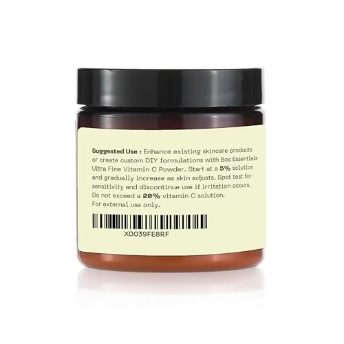 Bos Essentials Ultra Fine Vitamin C Powder – 100% Pure Ascorbic Acid, Non-GMO, Cosmetic-Grade, DIY Serum & Cream Base - görsel 9