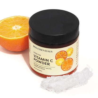 Bos Essentials Ultra Fine Vitamin C Powder – 100% Pure Ascorbic Acid, Non-GMO, Cosmetic-Grade, DIY Serum & Cream Base