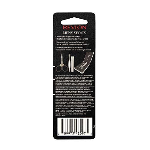 Revlon Slanted Tip Tweezers for Men - Ultra-Sharp Stainless Steel for Precision Eyebrow Shaping and Facial Hair Removal, Non-Slip Grip, Gray, 1 Count - görsel 16