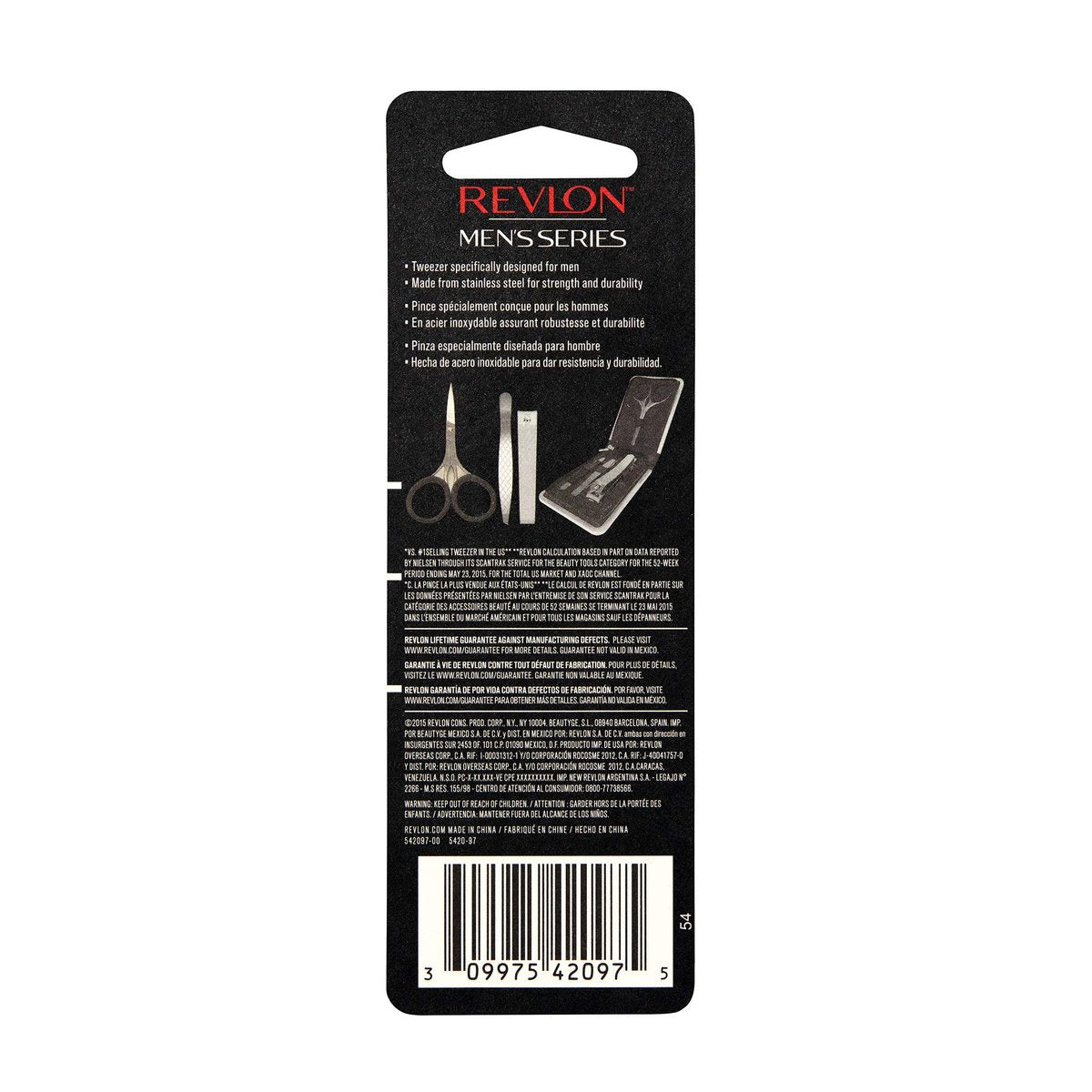 Revlon Slanted Tip Tweezers for Men - Ultra-Sharp Stainless Steel for Precision Eyebrow Shaping and Facial Hair Removal, Non-Slip Grip, Gray, 1 Count - görsel 15