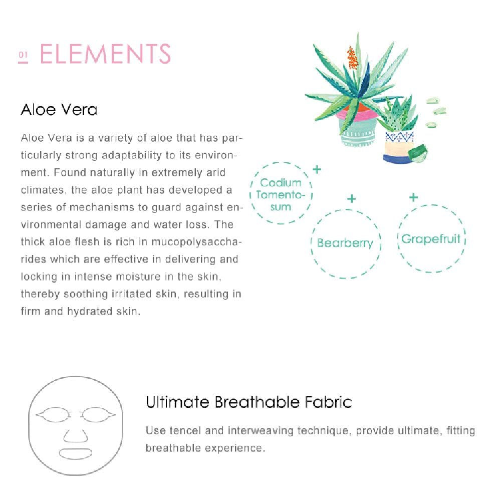My Beauty Diary Aloe Vera Soothing Facial Mask – Hydrating & Soothing Face Sheet Mask for Refreshing, Natural Look (8 Count Pack) - görsel 5