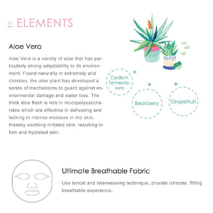 My Beauty Diary Aloe Vera Soothing Facial Mask – Hydrating & Soothing Face Sheet Mask for Refreshing, Natural Look (8 Count Pack)