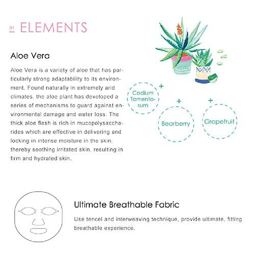 My Beauty Diary Aloe Vera Soothing Facial Mask – Hydrating & Soothing Face Sheet Mask for Refreshing, Natural Look (8 Count Pack) - görsel 6