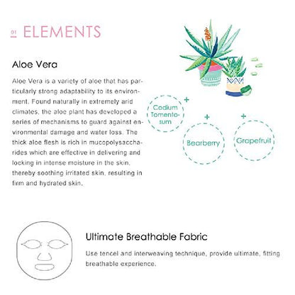 My Beauty Diary Aloe Vera Soothing Facial Mask – Hydrating & Soothing Face Sheet Mask for Refreshing, Natural Look (8 Count Pack)