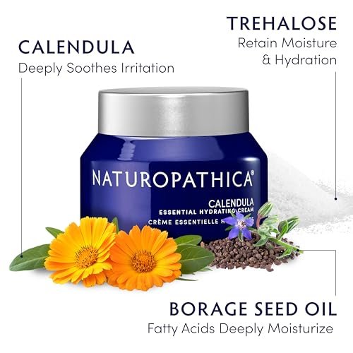 Naturopathica Calendula Essential Hydrating Cream - Soothing Face Moisturizer for Dry and Sensitive Skin, 1.7 oz Avelisse