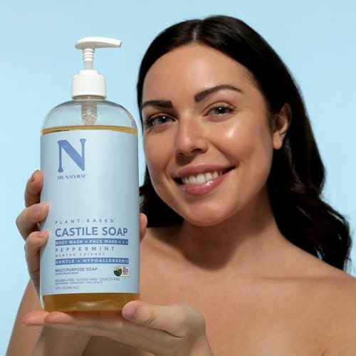 Dr. Natural Peppermint Castile Liquid Soap - 32 oz, Plant-Based, Organic Shea Butter, Multi-Purpose Soap - görsel 10