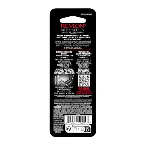Revlon Dual-Ended Nail Clipper for Men – Stainless Steel, Straight & Curved Edges for Fingernails and Toenails - görsel 16