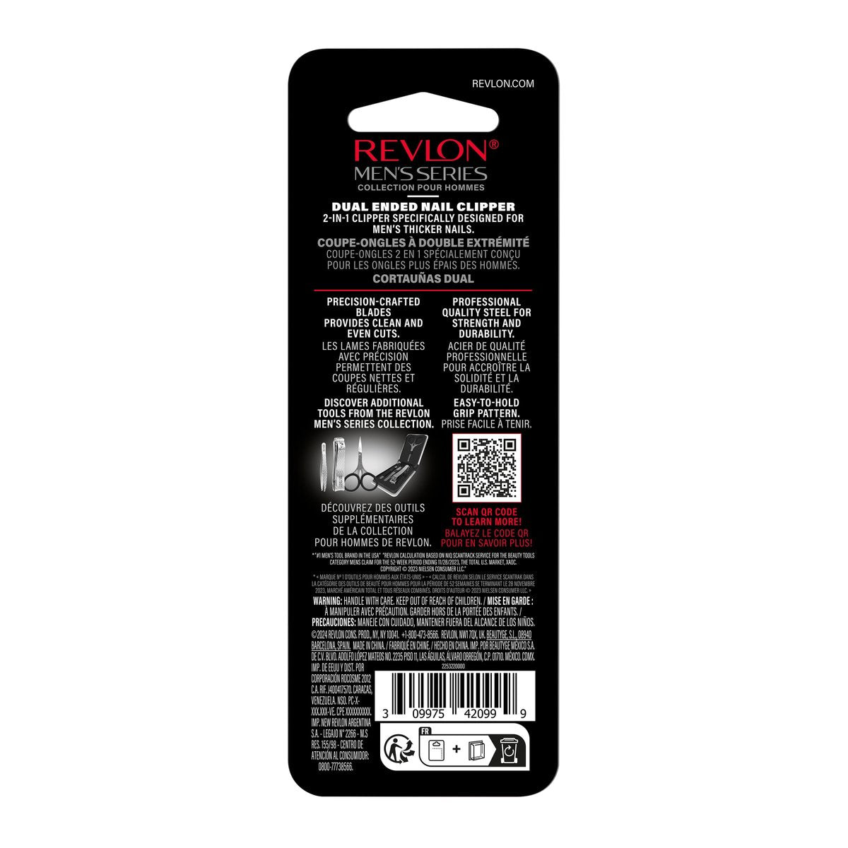 Revlon Dual-Ended Nail Clipper for Men – Stainless Steel, Straight & Curved Edges for Fingernails and Toenails - görsel 15