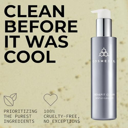 COSMEDIX Benefit Clean Gentle Face Wash Gel – Hydrating Facial Cleanser for Women & Men, Moisturizing Makeup Remover & Pore Minimizer for All Skin Types, 5 fl oz Avelisse